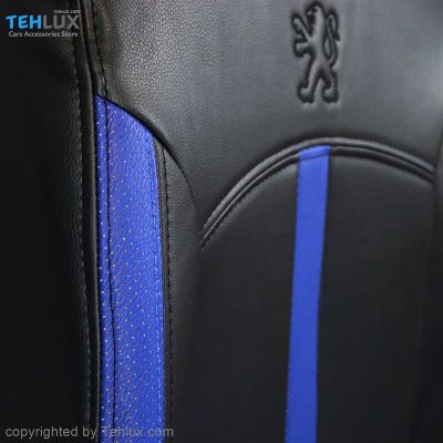 روکش صندلی چرم مناسب پژو 206 آبی مشکی کد A101