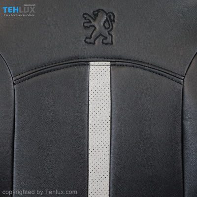 روکش صندلی چرم مشکی طوسی مناسب پژو 206 کد A101