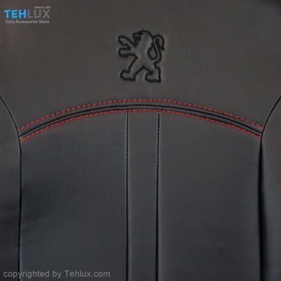 روکش صندلی چرم مشکی دوخت قرمز مناسب پژو 206 کد A101