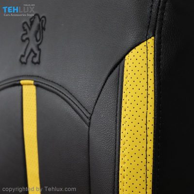 روکش صندلی چرم مناسب پژو 206 مشکی زرد کد A101