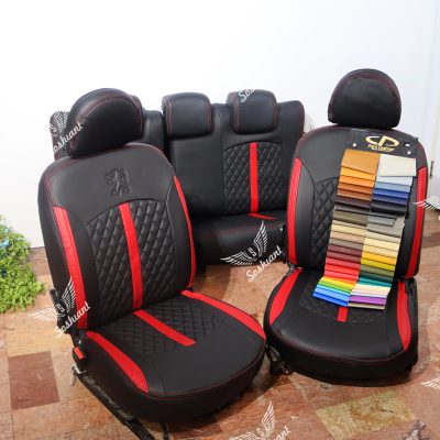 روکش صندلی خودرو سوشیانت مدل افرا مناسب برای کوییک به همراه پشت گردنی و جعبه نظم دهنده